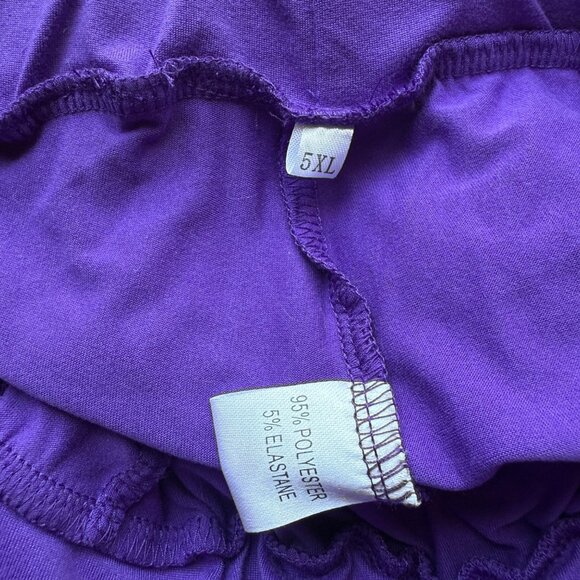Purple 2-Piece Relaxed Fit Lounge Set Comfortable & Stretchy Women's Size 5XL - Picture 7 of 7